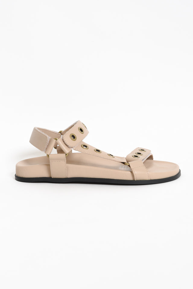 Herished Stone Leather Velcro Sandal