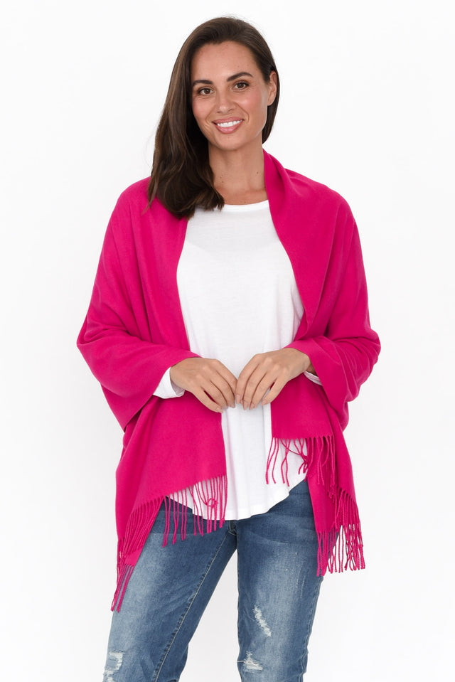 Heta Hot Pink Cotton Pashmina Scarf image 4