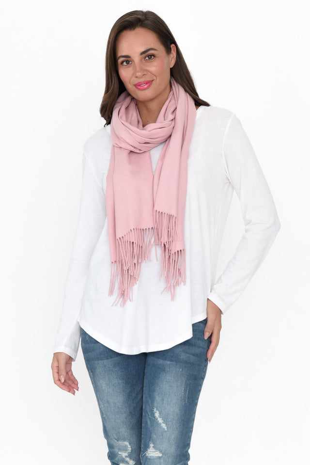 Heta Pink Cotton Pashmina Scarf image 3