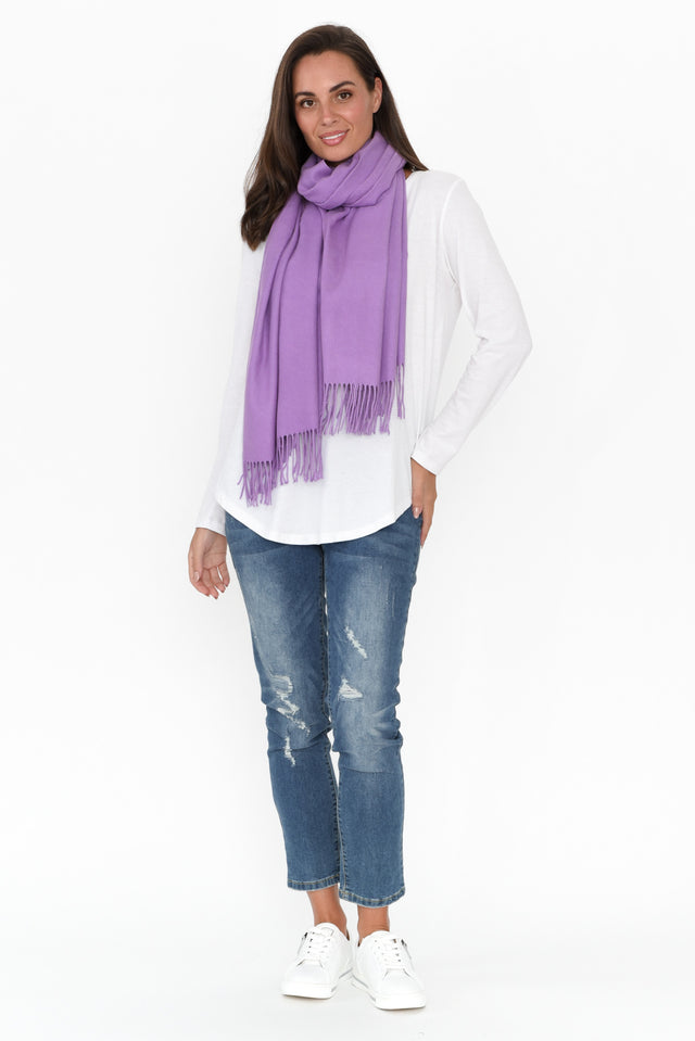 Heta Purple Cotton Pashmina Scarf image 3