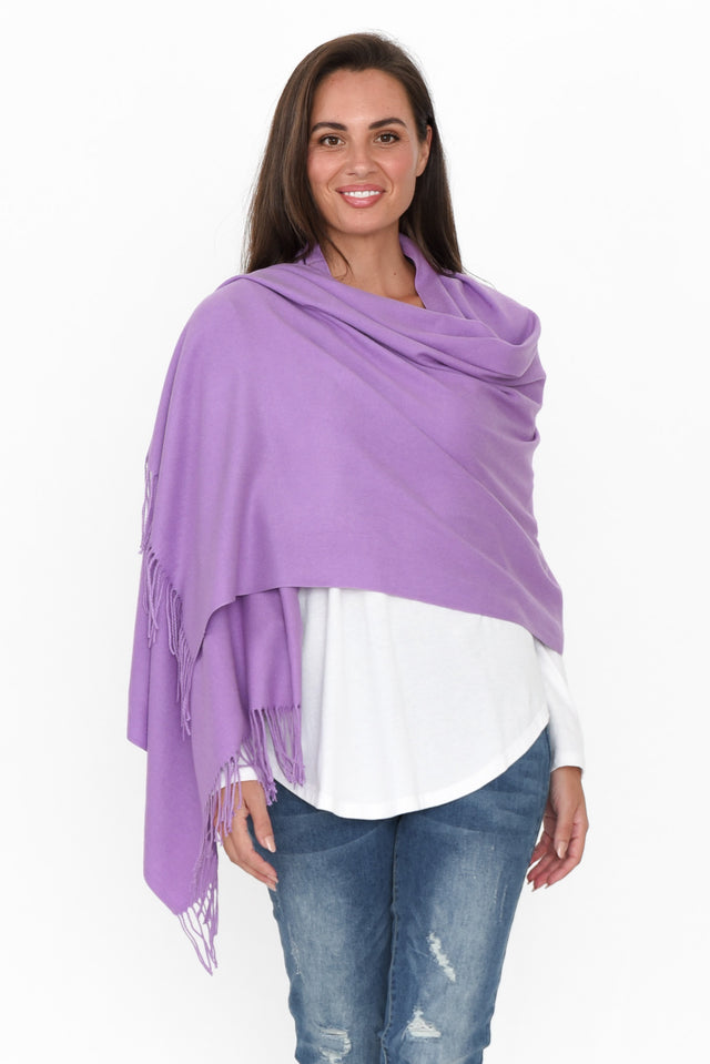 Heta Purple Cotton Pashmina Scarf