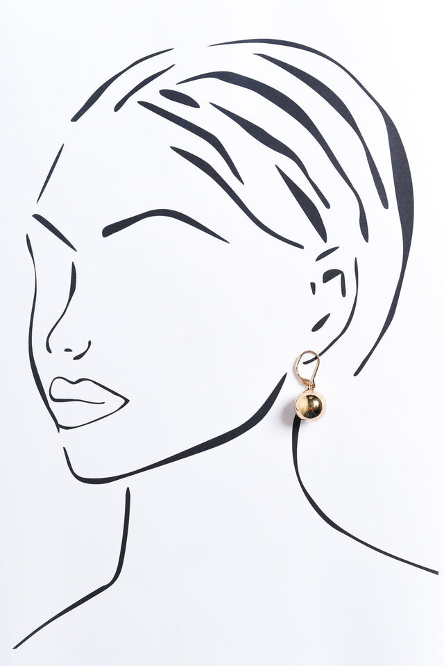 Honoria Gold Ball Earrings image 2