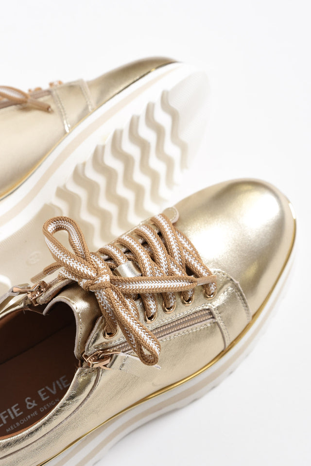 Hosting Gold Leather Platform Sneaker image 3