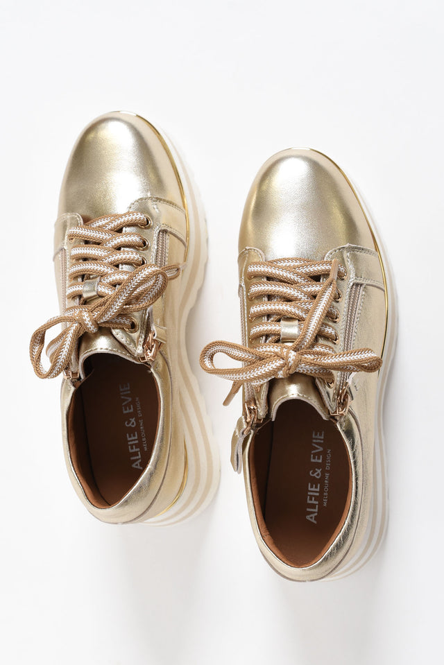 Hosting Gold Leather Platform Sneaker image 6