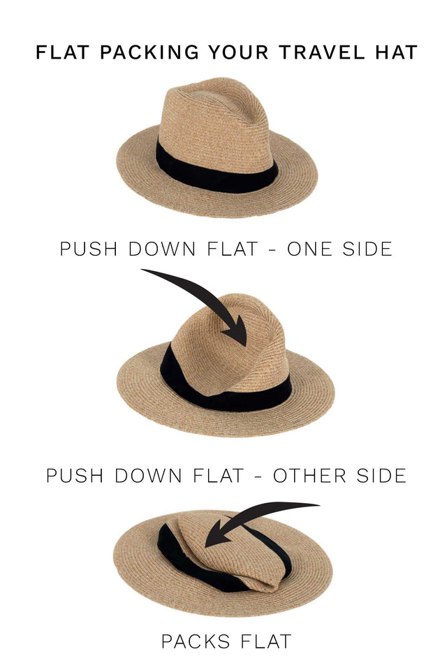 Fiona Sand Wide Brim Travel Fedora image 5