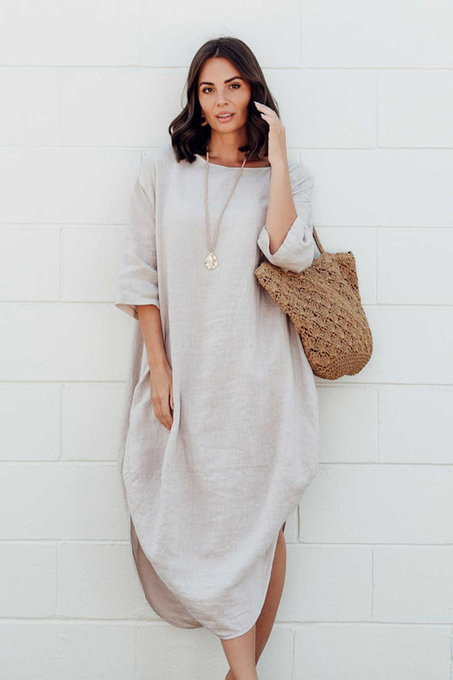 Irina Natural Linen Dress image 3