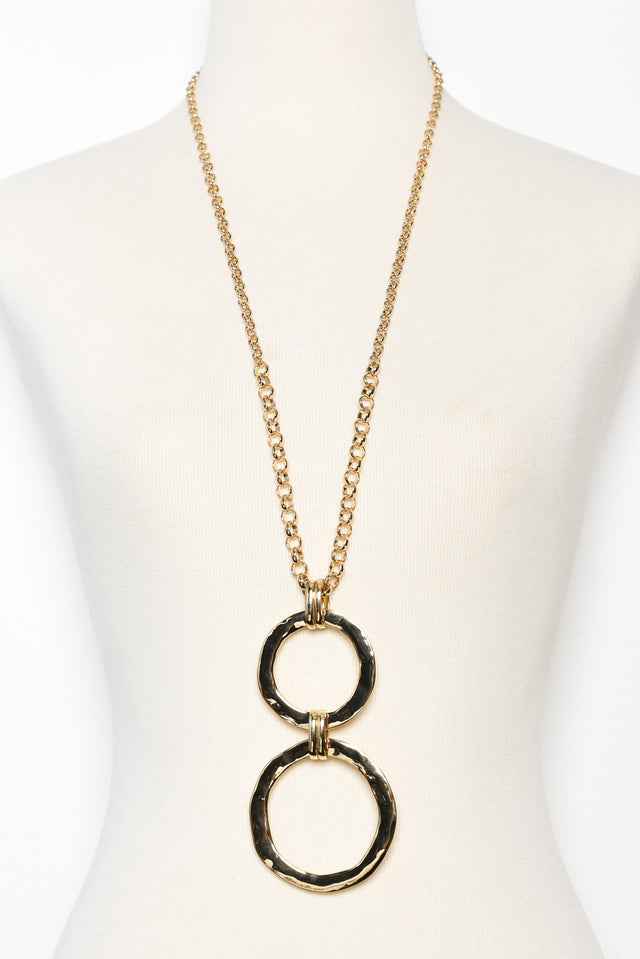 Irvine Gold Circle Pendant Necklace