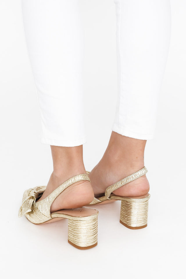 Isla Gold Bow Slingback Heel image 4