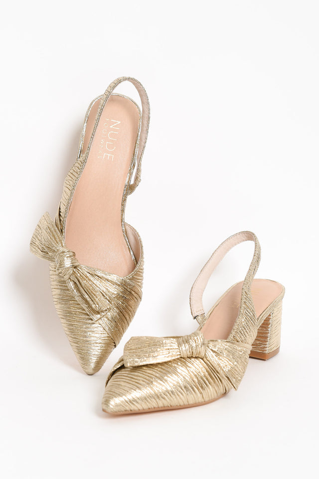 Isla Gold Bow Slingback Heel image 2