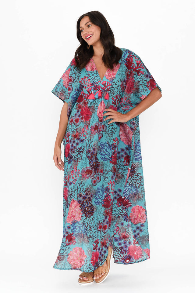 Isla Turquoise Sea Cotton Kaftan banner image