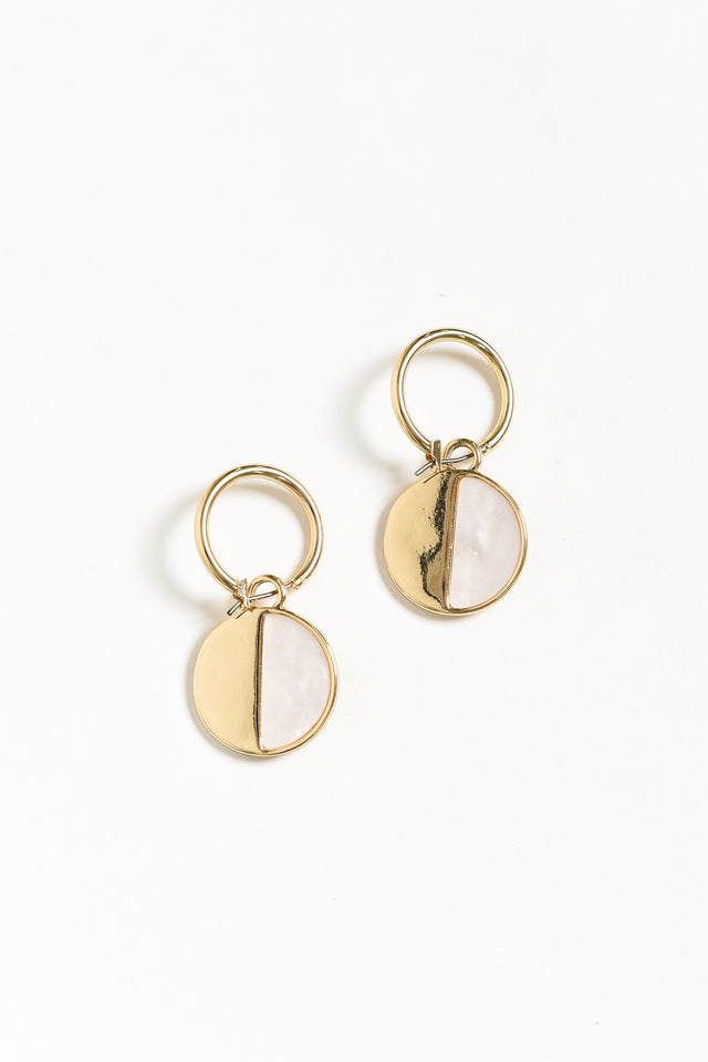 Isola Cream Half Pendant Earrings