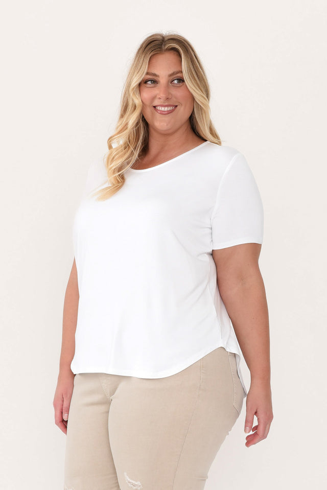 Janis White Bamboo Tee image 10