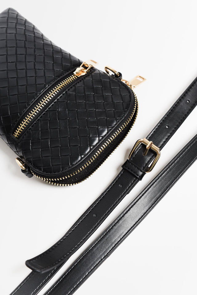 Jazz Black Woven Walker Crossbody Bag image 3