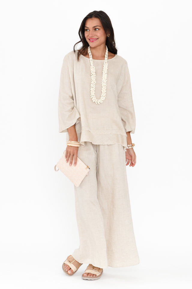 Emeline Beige Linen Blend Pants banner image