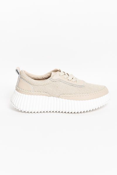 Jordi Natural Raffia Leather Sneaker