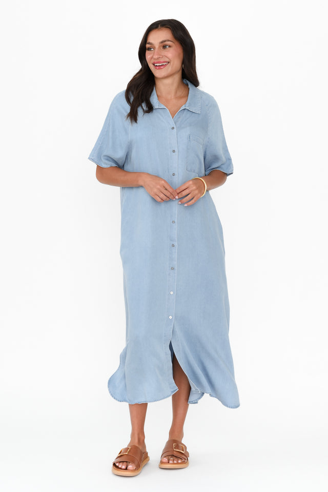 Josy Blue Chambray Shirt Dress banner image