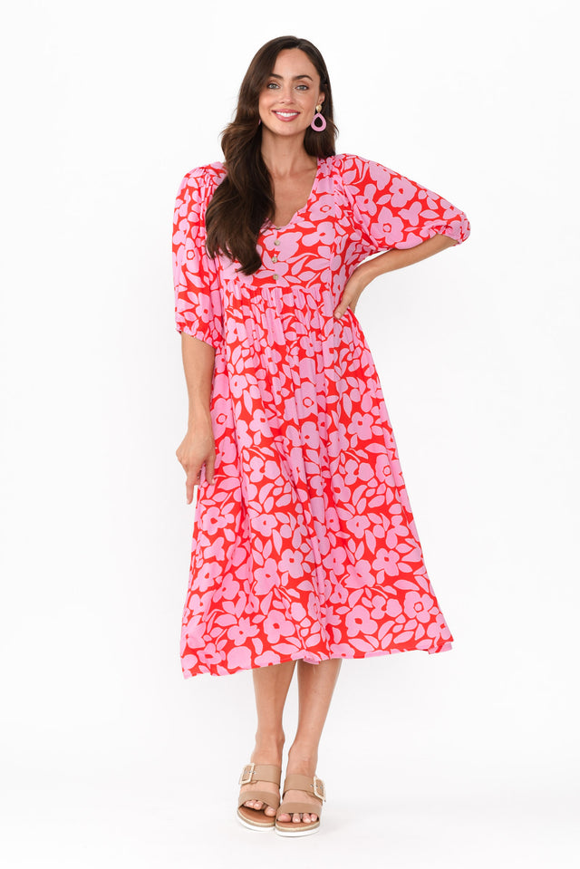 Kacey Pink Floral Button Dress banner image