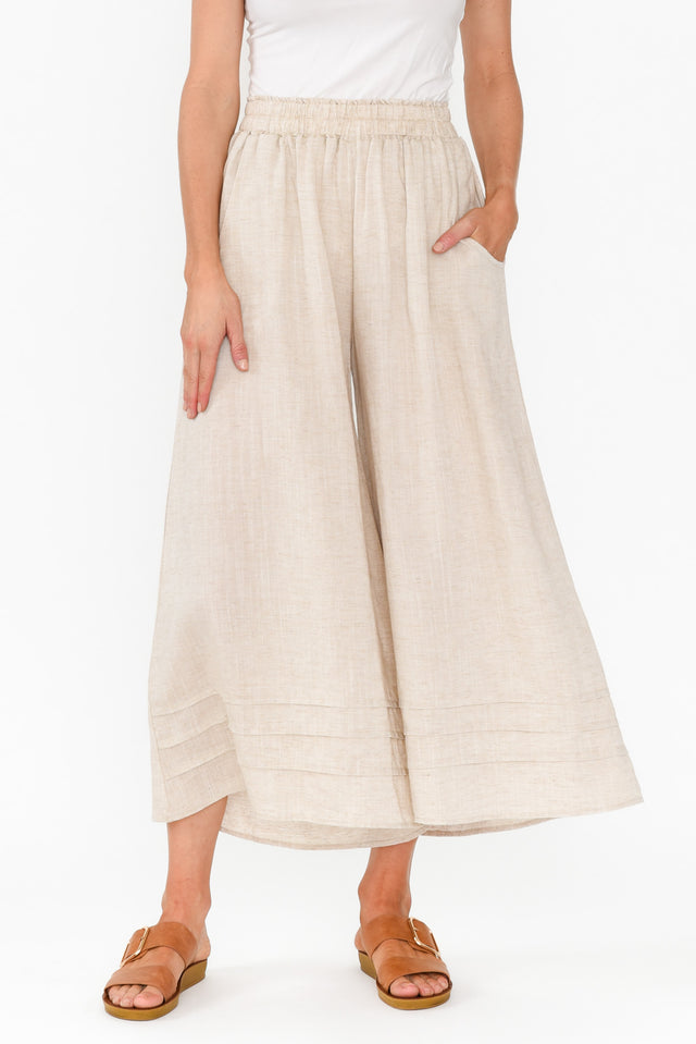 Kaleo Beige Linen Blend Pants