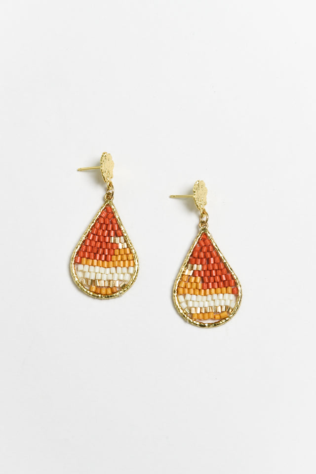 Kamalia Orange Beaded Earrings