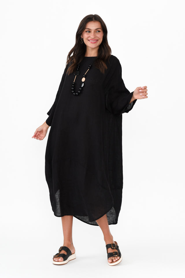 Kana Black Linen Dress banner image