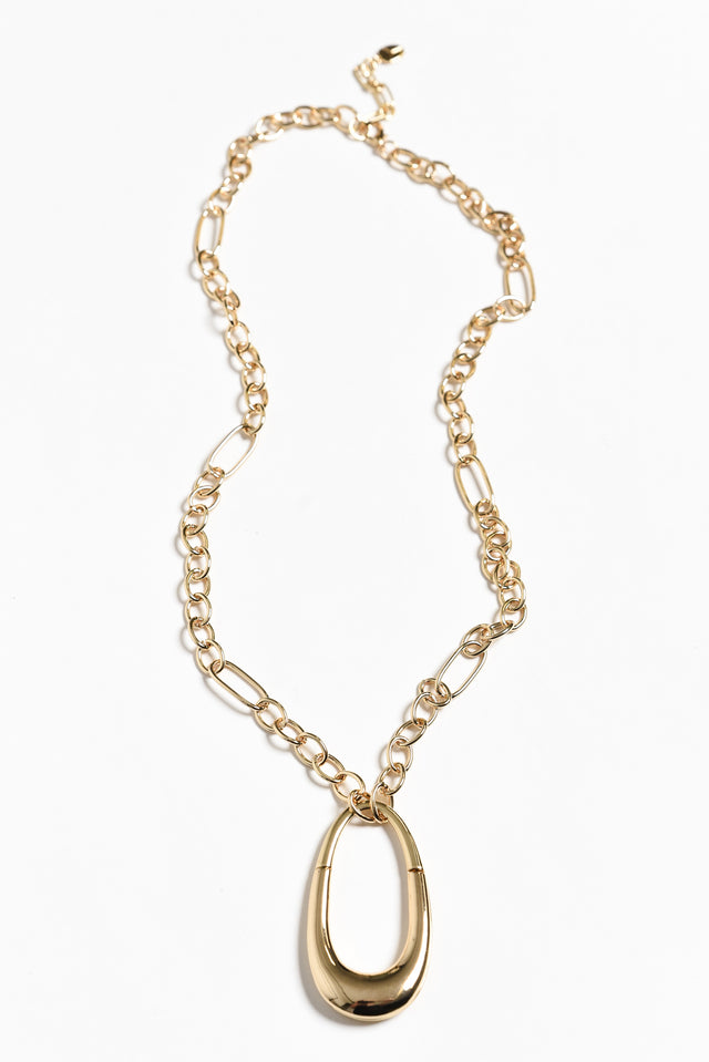 Kerr Gold Oval Pendant Necklace