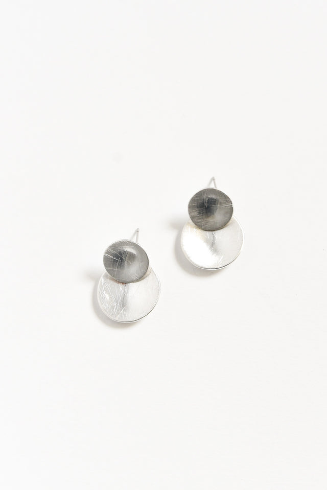 Kerra Silver Circle Drop Earrings