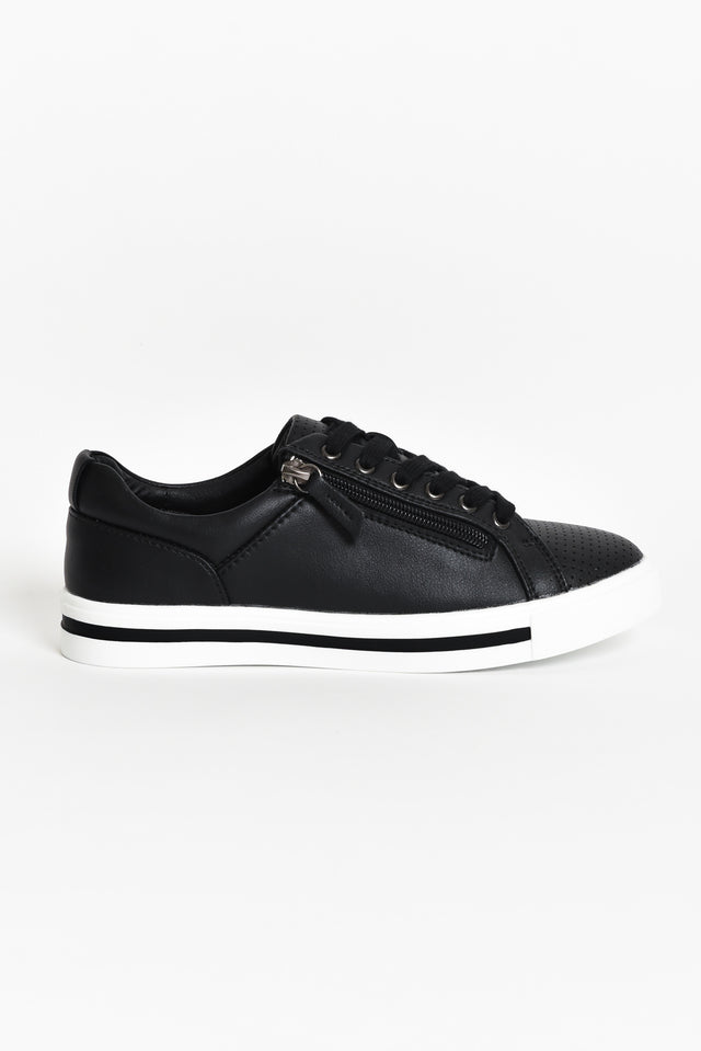 Kiki Black Leather Zip Sneaker image 3