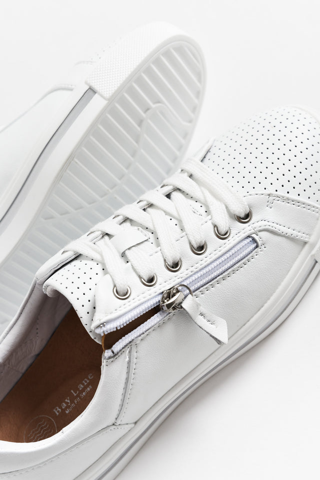 Kiki White Leather Zip Sneaker image 6