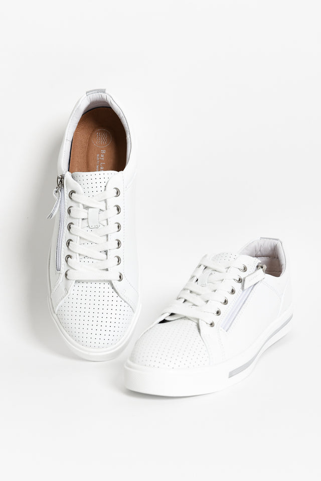 Kiki White Leather Zip Sneaker image 4