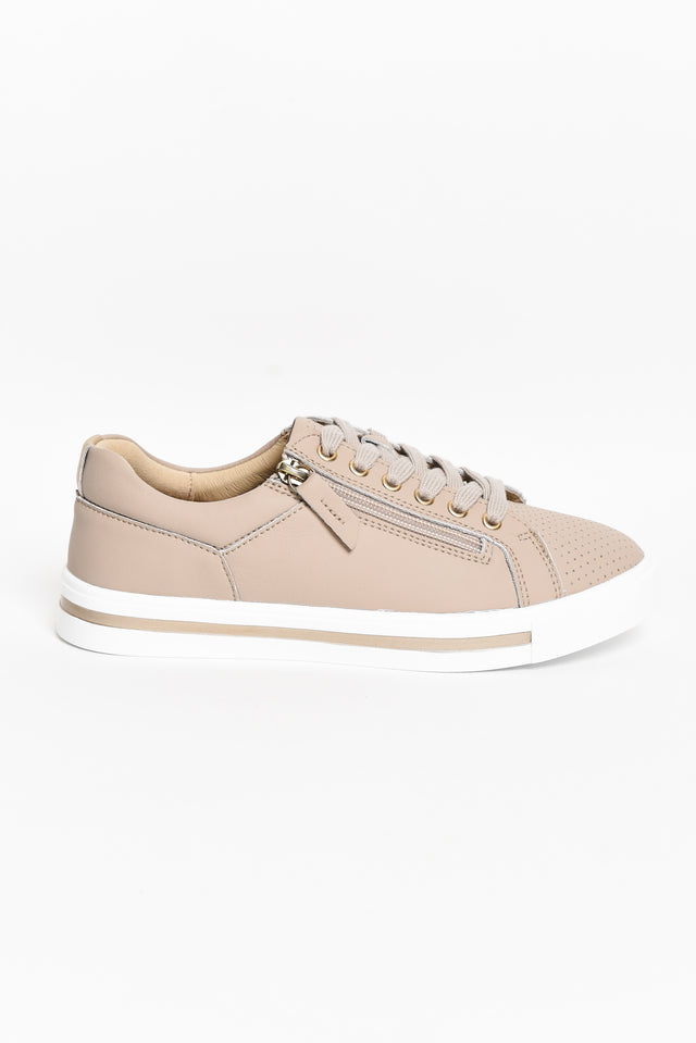 Kiki Nude Leather Zip Sneaker image 4