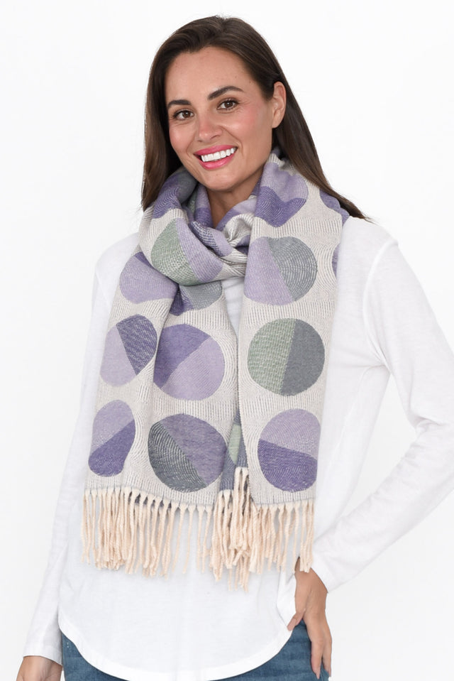 Kindra Indigo Geo Tassel Scarf