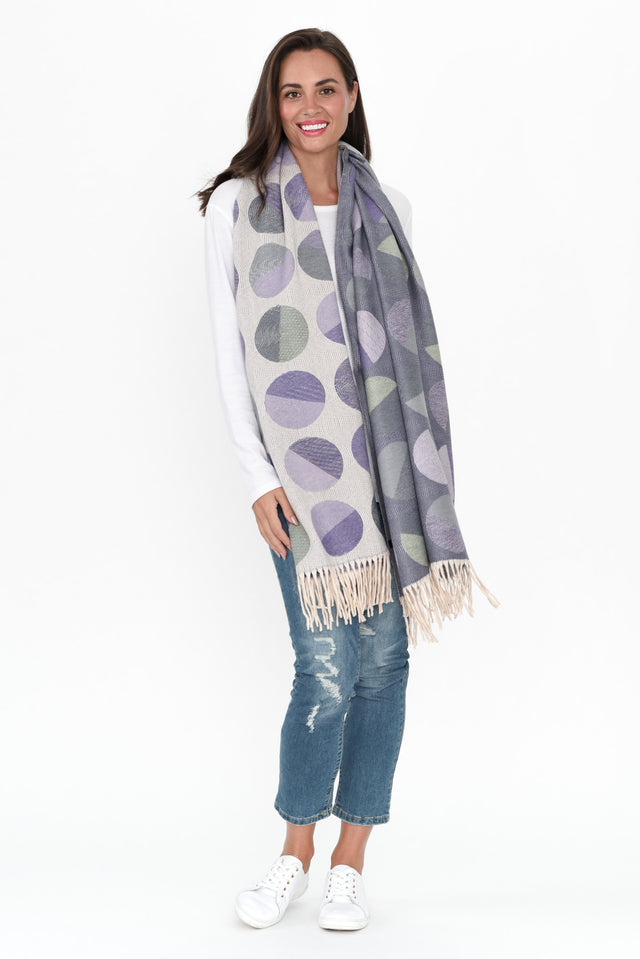 Kindra Indigo Geo Tassel Scarf image 4