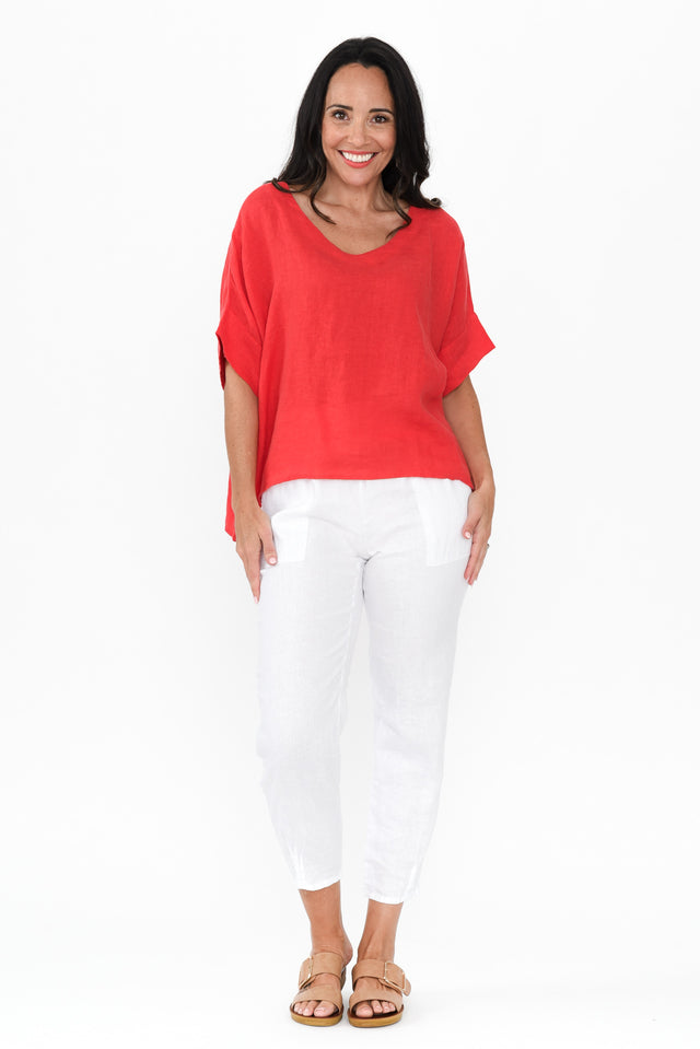 Kiro Red Linen Top banner image