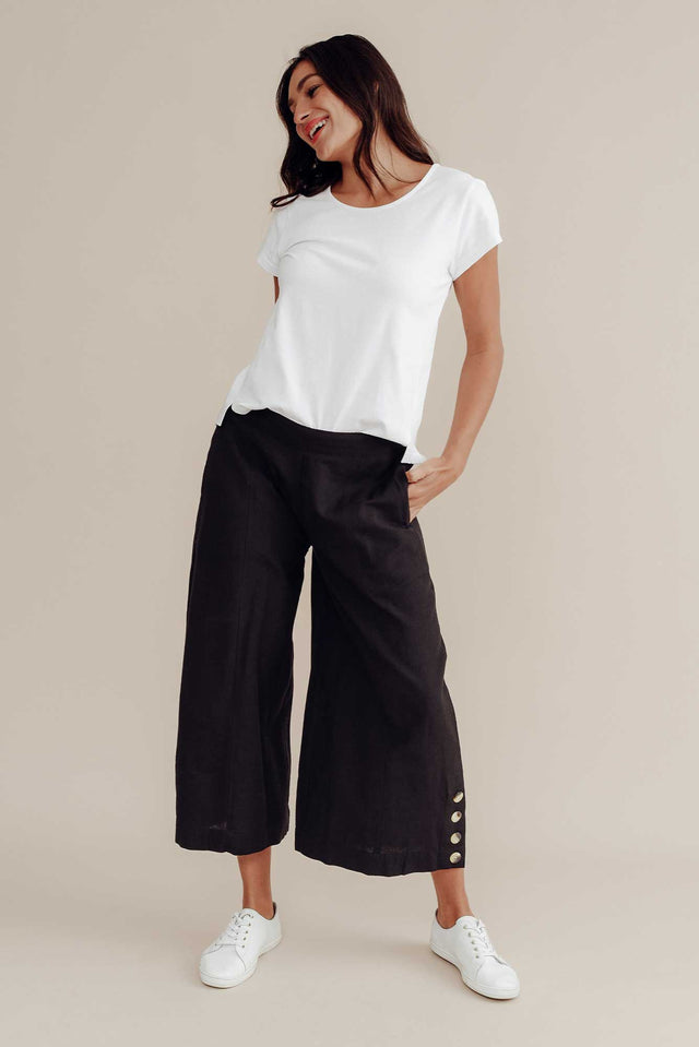 Kishan Black Cotton Blend Pants