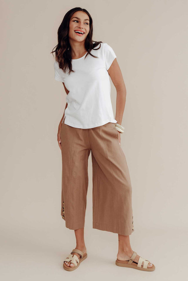 Kishan Mocha Cotton Blend Pants