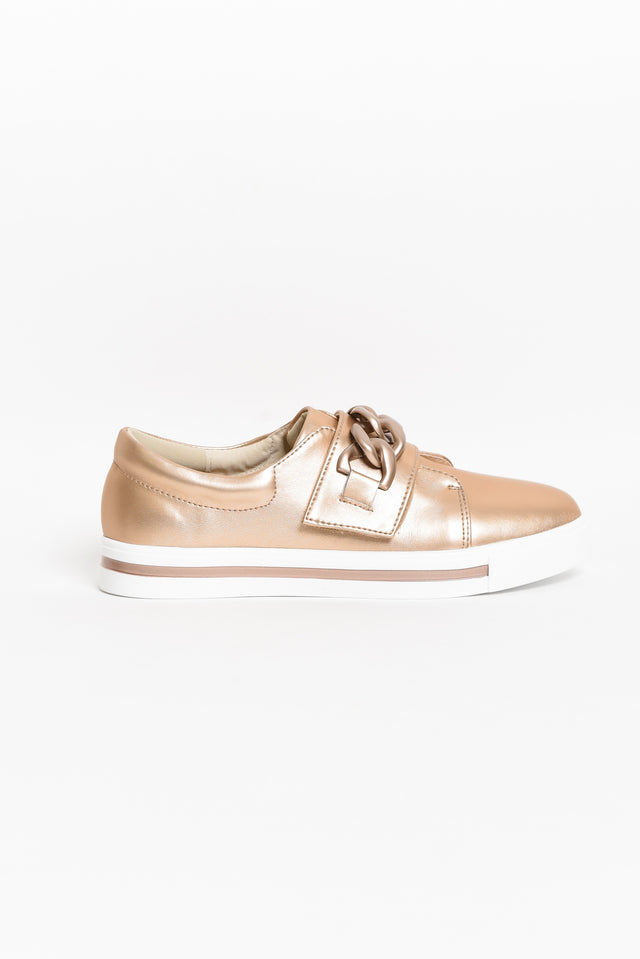 Koolah Rose Gold Leather Chain Sneaker image 5