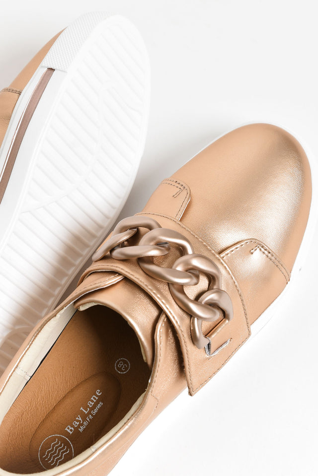 Koolah Rose Gold Leather Chain Sneaker image 3