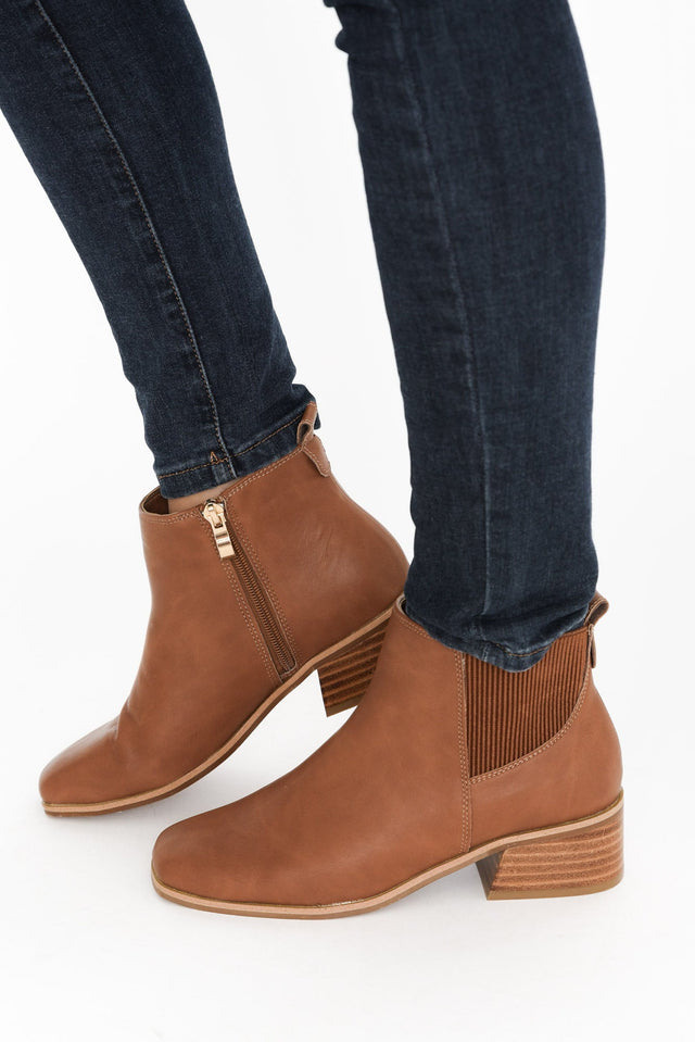 Layla Tan Leather Heeled Boot