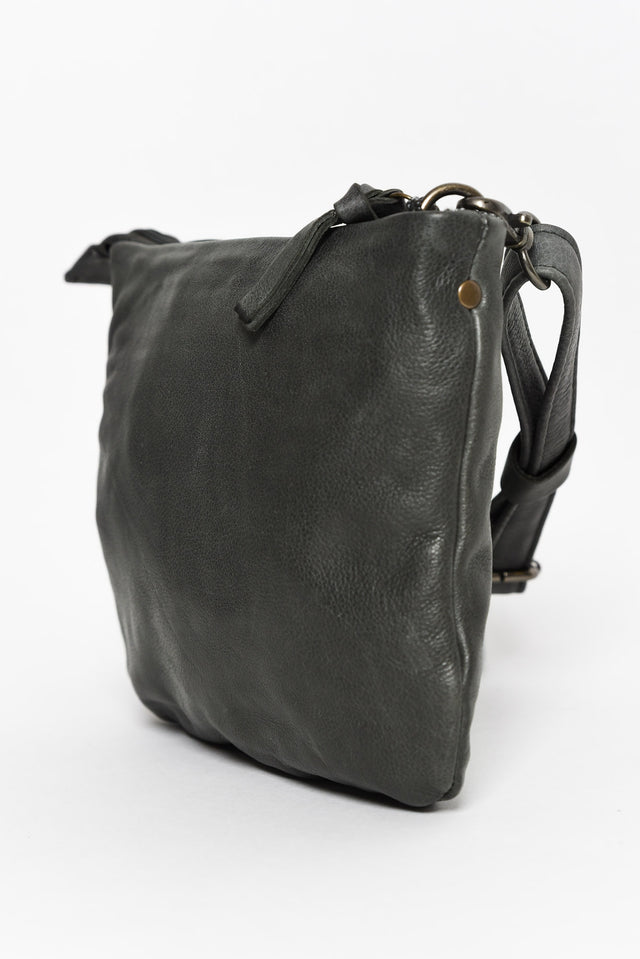 Leena Charcoal Leather Crossbody Bag