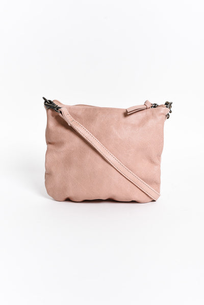 Leena Pink Leather Crossbody Bag