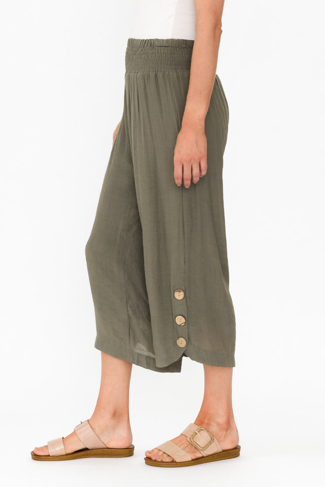 Lettie Khaki Button Pants image 4