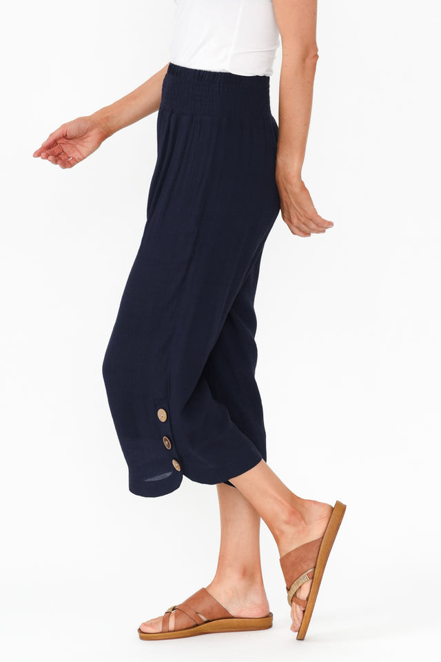 Lettie Navy Button Pants image 5