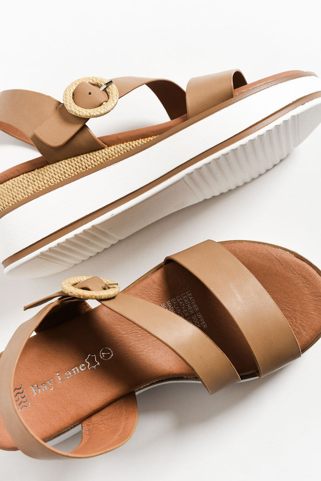 Lilly Taupe Leather Platform Sandal image 3