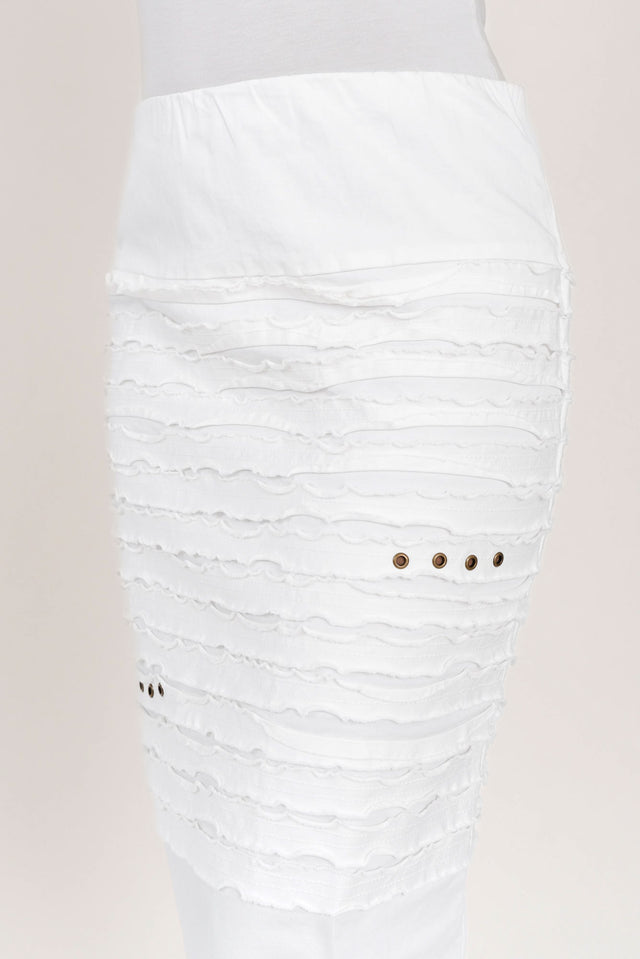 Lissa White Cotton Blend Twill Skirt image 7