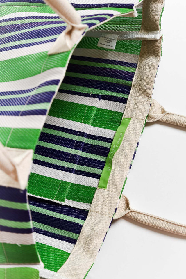 Lochan Green Stripe Large Tote Bag