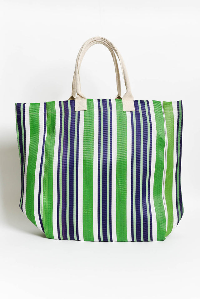 Lochan Green Stripe Large Tote Bag