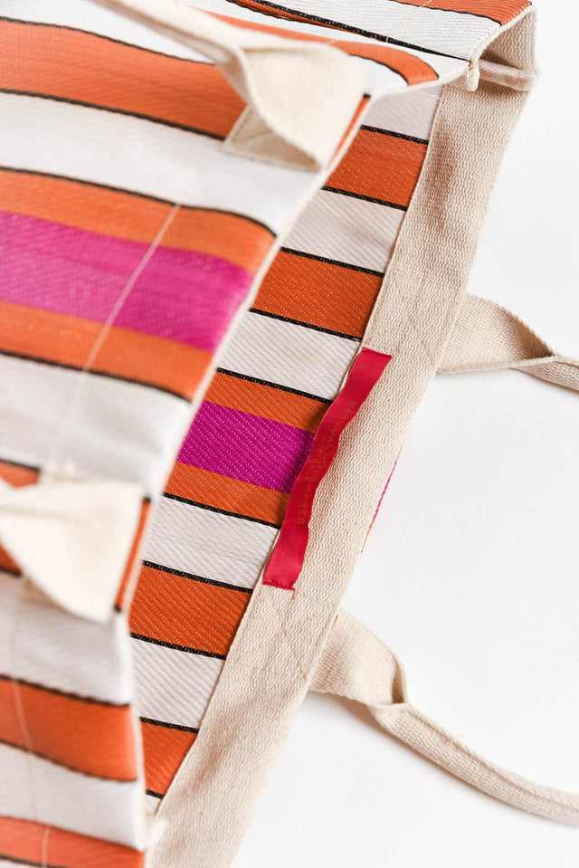 Lochan Orange Stripe Medium Tote Bag