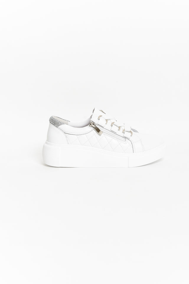 Luxury White Leather Quilt Sneaker image 5