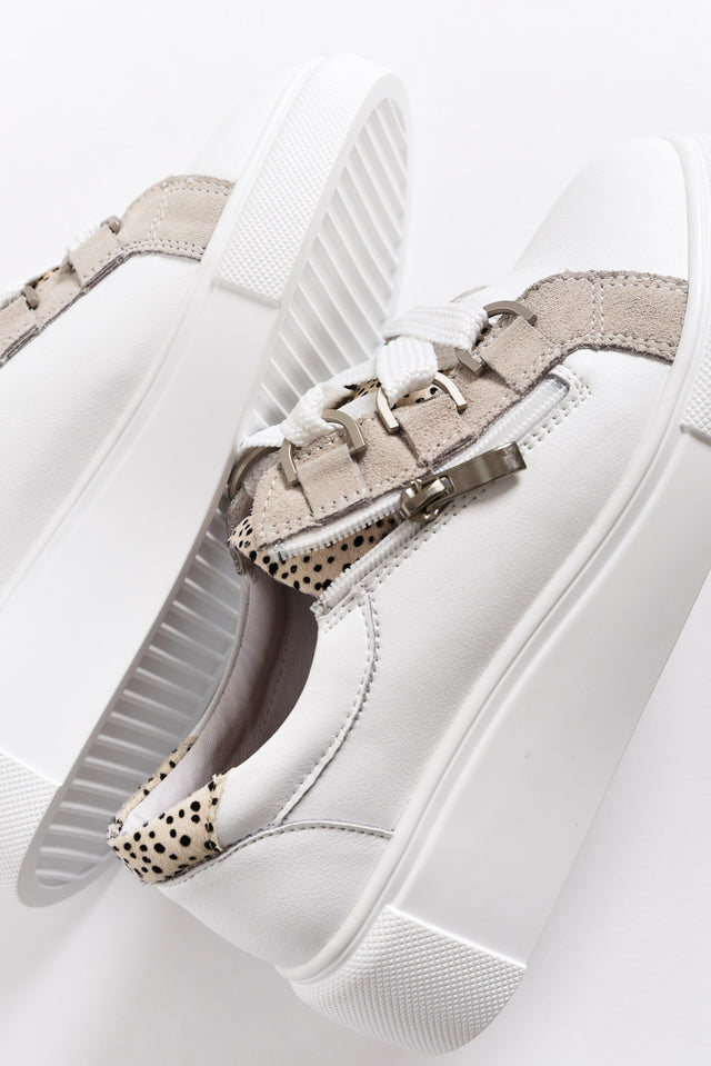 Luxury White Stripe Leather Sneaker image 7