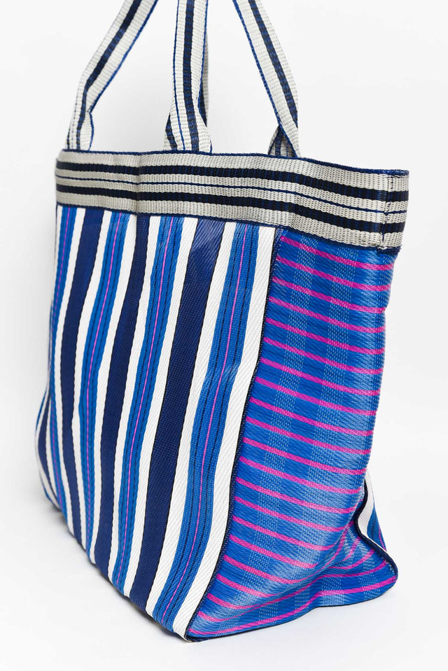 Lyndal Blue Stripe Large Tote Bag image 3